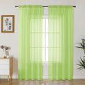 Gwine Sheer Curtains 84 Inches Long - Light Filtering Rod Pocket Window Curtain Panels for Bedroom, Elegant Soft Voile Living Room Sheer Drapes, Each 42Wx84L, 2 Panels, Lime