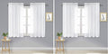 DWCN White Sheer Curtains Semi Transparent Voile Rod Pocket Curtains for Bedroom and Living Room, 52 x 54 inches Long, Set of 2 Panels (Pack of 2)