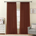 IVAPUPU Extra Long Pinch Pleated Curtains 108 Inch Long for Living Room, Semi Sheer Pinch Pleat Curtain Memory Trained Light Filtering Back Tab Linen Drapes for Bedroom, Chestnut Brown, 2 Panels