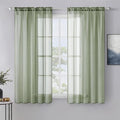 MIULEE 2 Panels Sage Green Sheer Window Curtains Elegant Window Voile Panels/Drapes/Treatment for Bedroom Living Room (54X45 Inches)