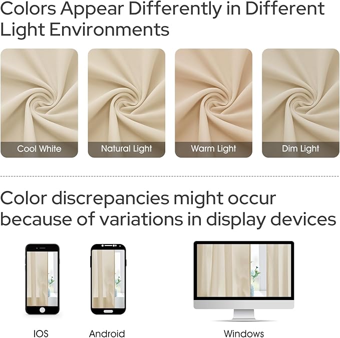 HOMEIDEAS Non-See-Through Beige Privacy Sheer Curtains, 52 X 84 Inches Long 2 Panels Taupe Sheer Curtains Light Filtering Window Drapes for Bedroom Living Room