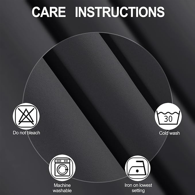 LEMOMO Blackout Curtains 52 x 84 inches Long Dark Grey Curtains Set of 2 Panels Thermal Insulated Room Darkening Curtains for Bedroom
