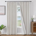 Joydeco Pleated Curtains for Living Room Bedroom, Linen Drapes 90 inch Length 2 Panels Set, Blackout Thermal Insulated Curtain(Ivory,40'' Wx90'' L)