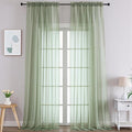 Gwine Sage Green Sheer Curtains 120 Inches Long 2 Panels Set, Extra Long Sheer Curtains for Living Room Bedroom, Farmhouse Filmy Soft Rod Pocket Curtain, 59 Wx120 L Inch, 2 PCS, 10ft