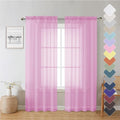 Lecloud Light Pink Sheer Curtains 72 Inches Long 2 Panels, Light Filtering Curtains for Living Room, Farmhouse Voile Rod Pocket Curtain Drapes for Bedroom Dinning Room, Each Panel 42 X 72 Inch