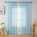 Sheer Curtains 84 Inches Long 2 Panels Set for Bedroom Living Room, Soft Airy Light Filtering Modern Solid Rod Pocket Drapes Window Treatments, Sky Blue, Each 42" W x 84" L