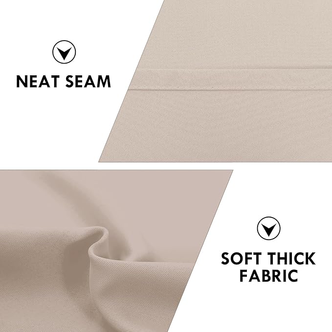 DWCN Blackout Curtains for Living Room Thermal Insulated, Energy Saving & Noise Reducing Bedroom Curtains, Camel, W 42x L 84 Inch, Set of 2 Rod Pocket Curtain Panels