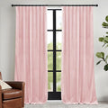 RYB HOME Pink Velvet Curtains 102 inches, Back Tab Soft Fabric Room Darkening Thermal Insulated Luxurious Home Decor Curtains for Living Room Bedroom, W 52" x L 102", 2 Panels Set