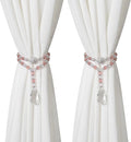SUQ I OME 1 Pair of Luxury Crystal Beaded Magnetic Curtain Tieback and Holdback Curtain Clips Curtain Buckle Curtain Holder Blingbling Curtain Holdbacks for Drapes,Pink
