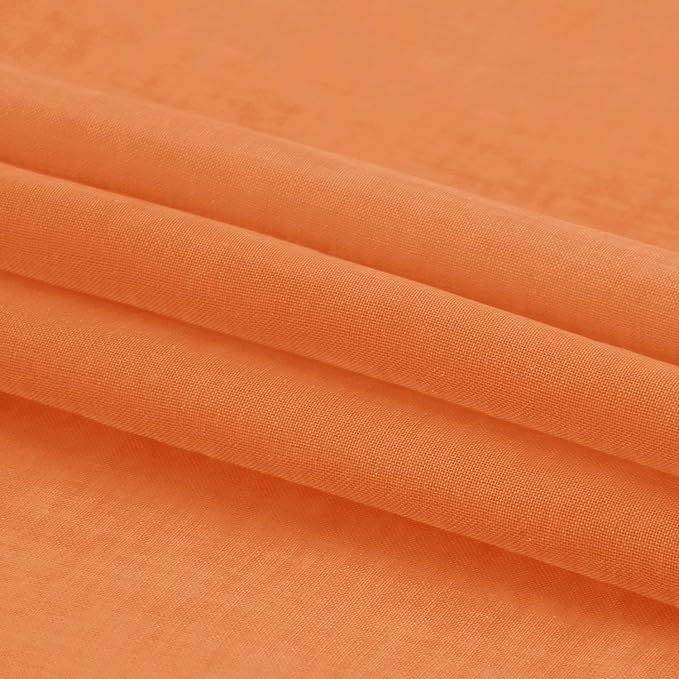 DWCN Sheer Orange Curtains 63 inch Length 2 Panels Set, Rod Pocket Solid Color Gauzy Window Treatments Lightweight Breathable Panels for Bedroom/Kitchen/Living, 2pcs, W42 x L63