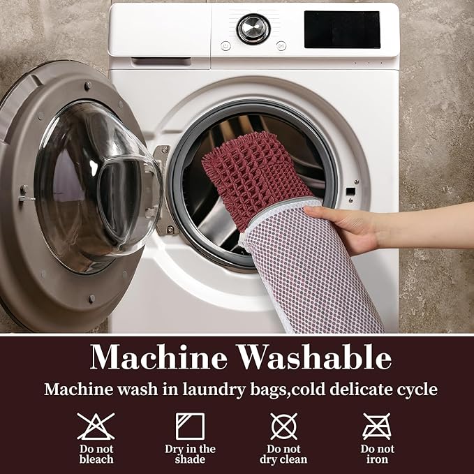 RESARE Waffle Bathroom Runner Rugs, Super Absorbent Bath Mat Non Slip Washable Quick Dry, Upgraded Ultra Soft Boho Bath Rugs with Tassels for Hallway Bedroom Laundry Room, 2'x4'(24"x48"), Dark Red