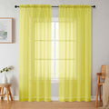 Sheer Curtains 84 Inches Long 2 Panels Set for Bedroom Living Room, Soft Airy Light Filtering Modern Solid Rod Pocket Drapes Window Treatments, Lemon, Each 42" W x 84" L