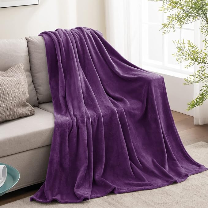 BEDELITE Fleece Blanket Purple Throw Blankets for Couch & Bed, Luxury Plush Cozy Fuzzy Blanket 50" x 60", Super Soft Warm Lightweight Throw Blanket for Travel Camping