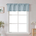 Chyhomenyc Short Curtain Valance for Windows, Light Filtering Faux Linen Textured Small Kitchen Window Curtain, Valance for Bathroom Laundry Basement, 60Wx12L inch, 1 Piece, Aqua with Greenish Tone
