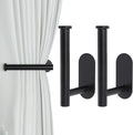 Groleca 2 Pack Adhesive Curtain Holdbacks Curtain Tie Backs Curtain Holdbacks No Drill Curtain Pull Backs Adhesive Curtain Hooks Curtain Holders for Drapes (2, Black)