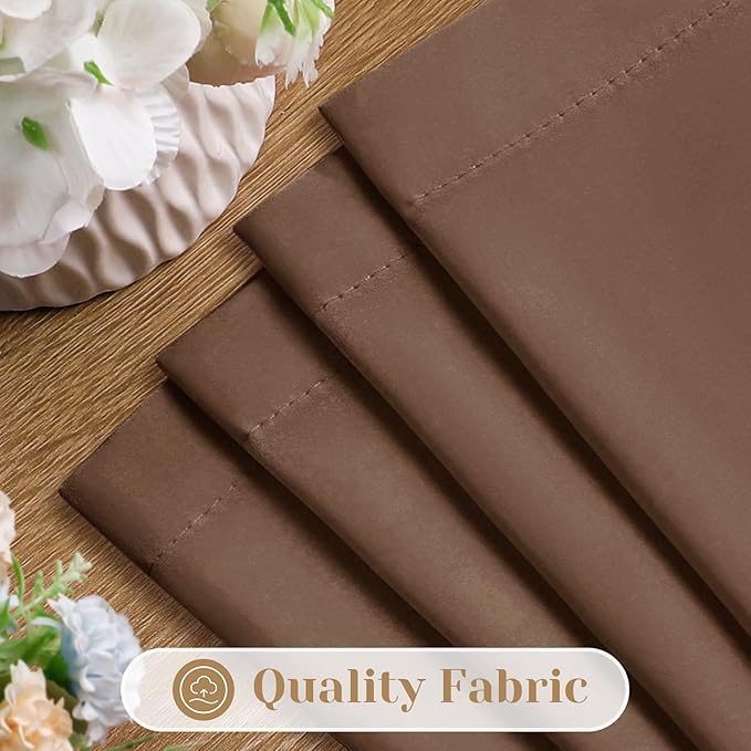 HOMEIDEAS Non-See-Through Brown Privacy Sheer Curtains, 52 X 72 Inches Long 2 Panels Sheer Curtains Light Filtering Window Drapes for Bedroom Living Room
