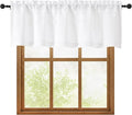 OWENIE White Valances for Windows 1 Pcs 18 Inch Length, Light Filtering Textured Short Small Valance Curtains for Bathroom Basement Living Room Bedroom, Half Window Curtains Over Sink, 52" Wx18 L