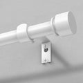 Modern White Curtain Rods for Windows 66 to 120 Inch, 1" Diameter Adjustable Heavy Duty Window Curtain Pole with Matte White End Cap Finials, Decorative Drapery Rods for Living Room, Bedroom