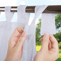 RYB HOME Outdoor Curtains White Sheer Drapes, Detachable Tab Top Easy Hanging Waterproof Privacy Voile for Porch Balcony Farmhouse Garden Indoor Outdoor Deck, 1 Rope, 100 x 108 inch Long
