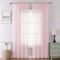Lecloud Blush Pink Sheer Curtains 90 Inches Long 2 Panels, Modern Airy Voile Solid Curtains, Transparent Aesthetic Windows Decor Drape with Rod Pocket for Bedroom Living Room, Each 42" W x 90" L