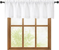OWENIE White Valances for Windows 1 Pcs, Light Filtering Textured Farmhouse Short Small Valance Curtains for Bathroom Basement Living Room Bedroom, Rod Pocket Half Curtains Over Sink, 60" W by 16" L