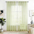 SpaceDresser Check Sheer Curtains 63 Inches 2 Panels Set, Rod Pocket Plaid Window Curtain for Living Room, Sage Green Semi Sheer Drapes for Kitchen Bedroom Children Room Yard（Sage Green, 52W x 63L）