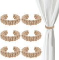 Ptwola 6 Pack Braided Curtain Tiebacks Boho Elegant Rustic Curtain Holdbacks Tie Backs Holders Set Simple Light Weight Drapes Decorative Accessories Handmade for Home Office Bedroom Window (6, Linen)