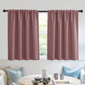 RYB HOME Blackout Privacy Bathroom Window Curtains, Short Thermal Insulated Heat Blocking Privacy Rod Pocket Half Window Curtain Tiers for Nursery Bedroom, Width 42 by Length 30, Dusty Rose, 2 Panels
