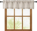 OWENIE Linen Valances for Windows 1 Pcs, Light Filtering Textured Farmhouse Short Small Valance Curtains for Bathroom Basement Living Room Bedroom, Rod Pocket Half Curtains for Windows, 60Wx12L Inch
