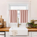 RYB HOME 100% Blackout Short Curtains for Small Window, Thermal Insulated Total Room Darkening Noise Reducing Curtains for Basement Bathroom RV Cars, 29 inches Wide by 24 inches Long, Peach Pink