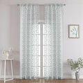Chyhomenyc Light Grey Sheer Curtains 96 Inch Length 2 Panels Set, Light Filtering Tufted Textured Soft Airy Rod Pocket Gentle Leaf Window Treatment Drapes for Bedroom Living Room, 42" Wx96 L, 2PCS