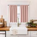 RYB HOME 100% Blackout Short Curtains for Small Window, Thermal Insulated Total Room Darkening Noise Reducing Curtains for Kitchen Bathroom Basement, 42 inches Wide by 36 inches Long, Peach Pink