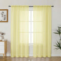Gwine Light Yellow Sheer Curtains 72 Inches Long 2 Panels Set, Light Filtering Sheer Curtains for Living Room, Rod Pocket Window Treatments Drapes, Each 42Wx72L
