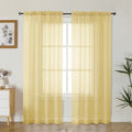 Gwine Sheer Curtains 72 Inch Length - Light Filtering Rod Pocket Window Curtain Panels for Bedroom, Elegant Soft Voile Living Room Sheer Drapes, Each 42Wx72L, 2 Panels, Yellow