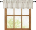 OWENIE Natural Valances for Windows 1 Pcs, Light Filtering Textured Farmhouse Short Small Valance Curtains for Bathroom Basement Living Room Bedroom, Rod Pocket Half Curtains for Windows, 60Wx12L Inch