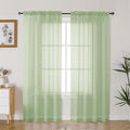 Gwine Light Green Sheer Curtains 63 Inch Length for Living Room 2 Panels, Light Filtering Rod Pocket Window Curtain Treatment for Bedroom, Voile Elegant Sheer Drapes，Each 42" Wx63 L, Light Green