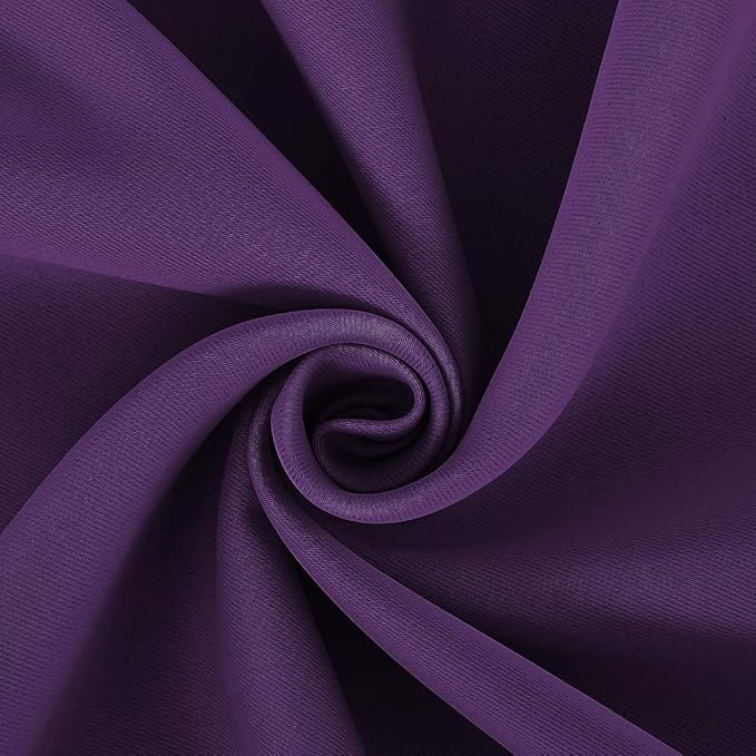 NICETOWN Bedroom Curtains Blackout Drapery Panels, 2 Panels, 70 x 72 inches, Royal Purple, Three Pass Microfiber Thermal Insulated Solid Ring Top Blackout Window Curtains/Drapes