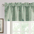 H.VERSAILTEX Blackout Curtain Valances for Kitchen Window/Living Room/Bathroom Privacy Added Rod Pocket Home Decoration Winow Valance, 52" W x 18" L, Birds in Sage