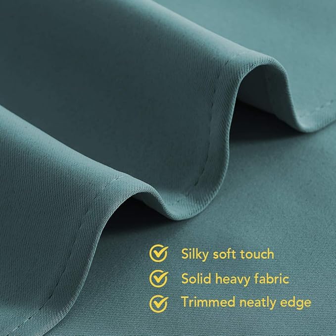 NICETOWN Blackout Window Curtains 80 inch Long, 2 Panels, 34 inch, Sea Teal, Grommet Top Room Darkening Thermal Insulated Solid Vertical Drapes for Bedroom/Kid Room