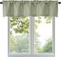OWENIE Bob 1 PCS Light Green Valances for Windows, Faux Linen Textured Kitchen Window Curtains Valance for Bedroom Living Room, Modern Soft Airy Solid Rod Pocket Bathroom Cafe Curtain, 60Wx14L Inch