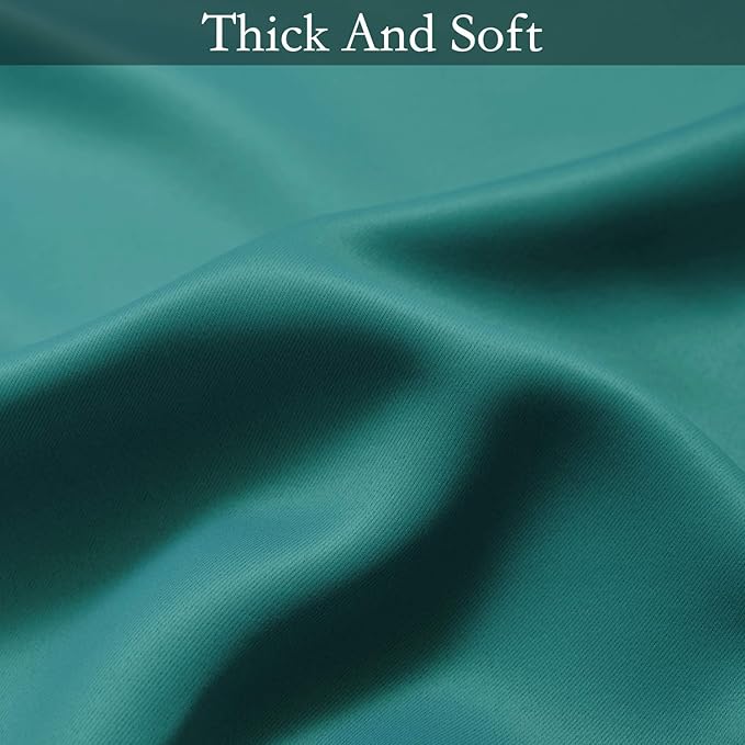 SimpleHome Ombre Room Darkening Curtains for Living Room, Light Blocking Gradient Teal to Greyish White Thermal Insulated Grommet Window Curtains/Drapes for Bedroom, 2 Panels, 52x84 inches Length