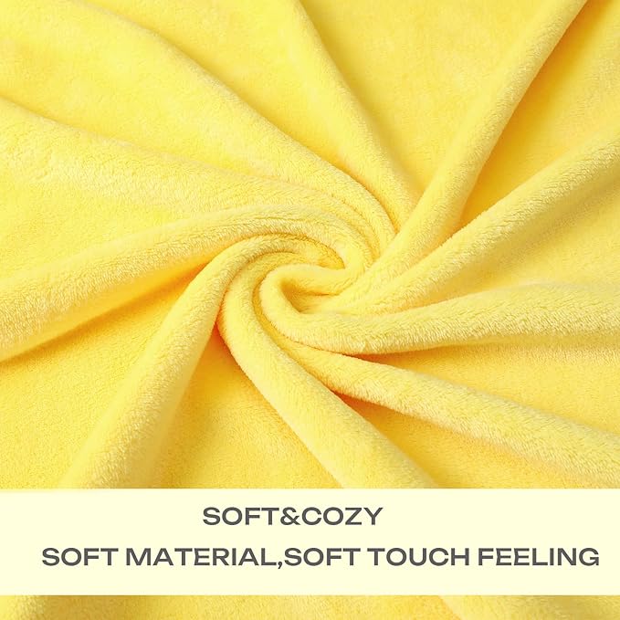 JIAHANNHA Yellow Throw Blanket Fleece Blanket 50"x60",Super Soft Cozy Plush Throw Blanket for Couch Sofa Bed,Warm and Lightweight Bed Blankets for Adults