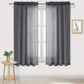 DWCN Dark Grey Sheer Curtains Semi Transparent Voile Rod Pocket Curtains for Bedroom and Living Room, 42 x 63 inches Long, Set of 2 Panels