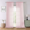 Lecloud Blush Pink Sheer Curtains 96 Inches Long 2 Panels Set, Modern Farmhouse Decor Light Filtering Curtains for Bedroom, Rod Pockets Soft Airy Drapes for Living Room, Each Panel 59" W x 96" L