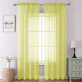 Lecloud Lemon Sheer Curtains 90 Inches Long 2 Panels, Solid Voile Privacy Airy Home Decor Living Room Curtains, Dual Rod Pockets Light Filtering Soft Drapes for Bedroom, Each Panel 42" W x 90" L
