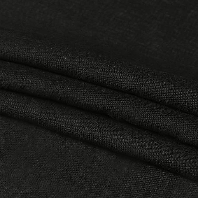 DWCN Black Sheer Curtains for Kitchen Windows - Rod Pocket Semi Transparent Voile Tier Curtains for Bedroom, Living Room, Farmhouse, 36 x 36 inches Long, Set of 2 Panels