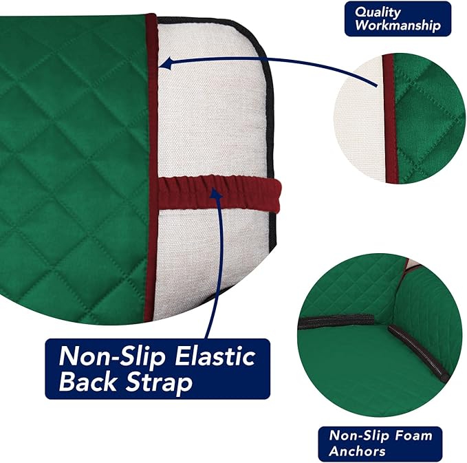 PureFit Reversible Quilted Sofa Cover, Water Resistant Slipcover Furniture Protector, Washable Couch Cover with Non Slip and Elastic Straps for Kids, Pets (Oversized Sofa, Green/Red)