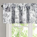 H.VERSAILTEX Blackout Curtain Valances for Kitchen Window/Living Room/Bathroom Privacy Added Rod Pocket Home Decoration Winow Valance, 52" W x 18" L, Floral in Antique Green