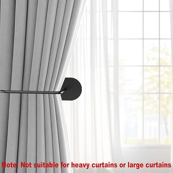 4 pcs Curtain tiebacks Hooks Screw-in, Curtain holdbacks Wall Mounted, Curtain Holders for Drapes, Curtain Pull Backs 304 Stainless Steels, Curtain Tie Backs