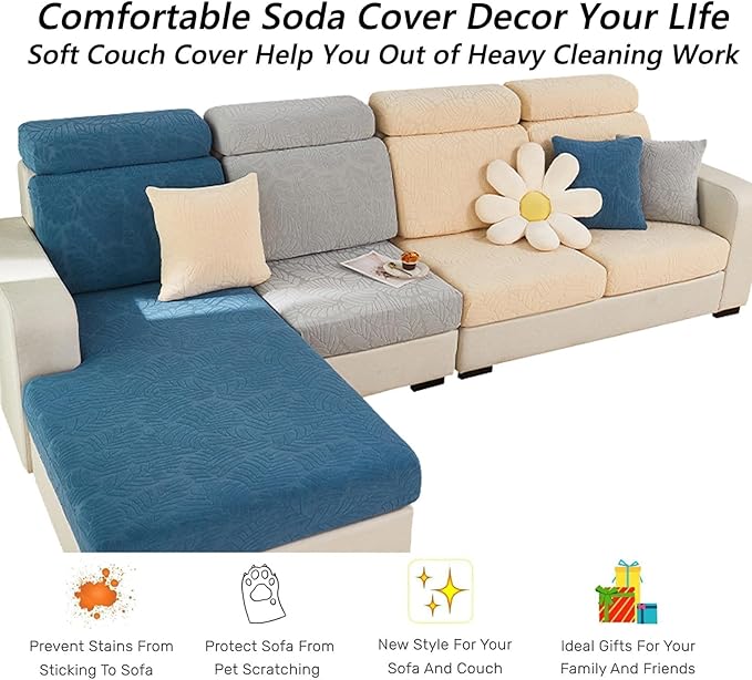 Soothing Home Sofa Covers, Sofa Hero Covers, Wear-Resistant Universal Couch Covers Washable Stretch Sectional Couch Cushion Covers (Yellow,Back Cover L)